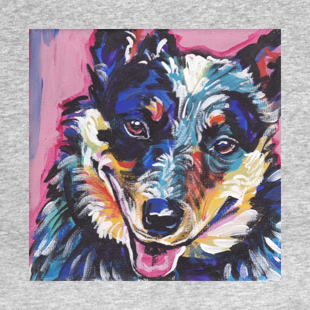 Australian Cattle Dog Bright colorful pop dog art by bentnotbroken11